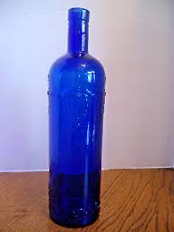 Cobalt Blue Glass Wine Bottle