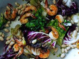Shrimp And White Bean Salad With Lemon Dressing gambar png