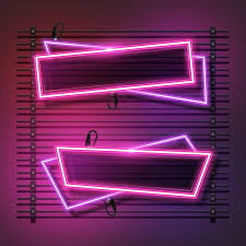 pink abstract neon banner set