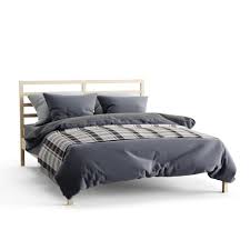 Available colors include white, brown, and black. Ikea Scandinavian Bed Set 3d Model Cgtrader