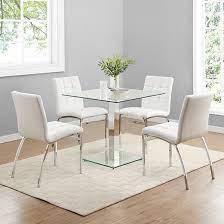 Hartley Glass Bistro Table With 4 White