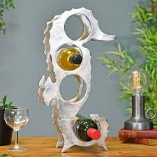 Seahorse Wine Rack Nickle Finish