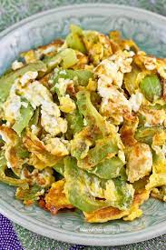 fried eggs with bitter gourd