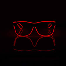 Xsc El Wire Light Up Glasses Neon Glowing Glasses For Costume Party Festival Party Concert Halloween Christmas Red