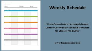 free printable weekly schedule