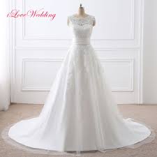 Details About New White Ivory Removable Train Lace Wedding Dress Formal Appliques Bridal Gowns