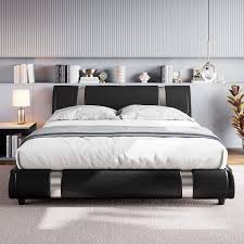 homfa king size bed frame modern faux