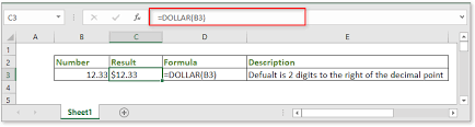 how to use the excel dollar function