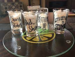 Funny Sayings Shot Glass Set With Or