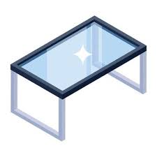 Isometric Icon Of Glass Lounge Table