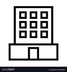 Office building icon with outline style Royalty Free Vector