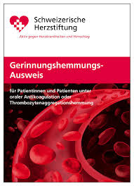 Marcumar tabletten (98) лекарства кроворазжижающие средства, 05541338. Gerinnungshemmungs Ausweis Schweizerische Herzstiftung