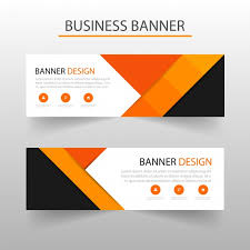 Geometric Banners Template With Orange Shapes Vector Free Download
