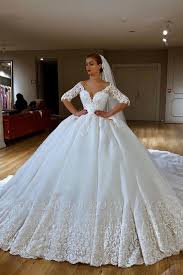 Charming champagne wedding dresses 2019 ball gown sweetheart sleeveless backless appliques lace pearl chapel train ruffle. Sweetheart Lace Princess Wedding Dresses With Long Sleeves Ball Gown Bridal Dress Yesbabyonline Com