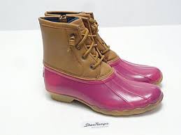 Details About Youth Sperry Top Sider Big Girls Saltwater Pink Duck Waterproof Rubber Boots