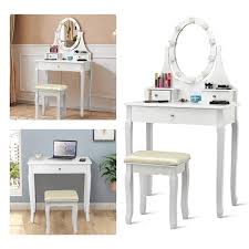 3.2 out of 5 stars with 17 reviews. Makeup Vanity Dressing Table Set W Stool Led Mirror 3 Drawers Jewelry Organizers Vanities Makeup Tables Furniture