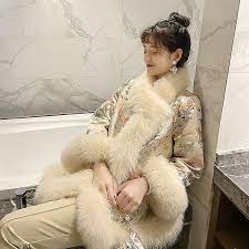 Chinese Style Fox Fur Coat Court Lady