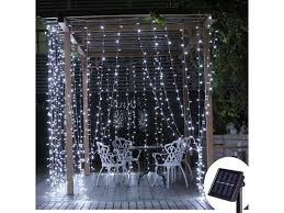 solar curtain string lights outdoor