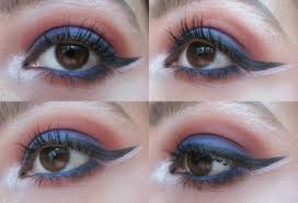 blue and orange fl makeup look
