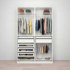 Buy ikea trysil wardrobe w sliding doors/4 drawers, dark brown: Pax Tjorhom Wardrobe Combination White Ikea