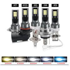 2pcs h7 led car fog light bulbs drl h1