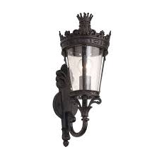 Large Crown Outdoor Wall Lights Bronze