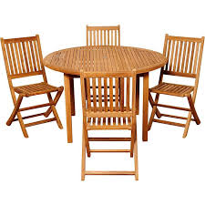 (1) sold by vir ventures. Dallis Teak Folding Chair 5 Piece Round Patio Dining Set 7v210 Lamps Plus