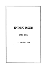 Index 1936 1970 Volumes 1 35 Annual