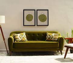 3 Seater Fabric Sofa Dark Olive Green