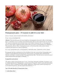 pomegranate juice 15 reasons to add