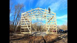 how to set trusses on pole barn you