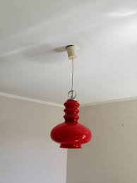 Vintage Red Glass Pendant Lamp Space