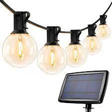 Le Solar Outdoor String Lights Led Patio Lights Usb Rechargeable Portable Bistro Lights 25ft 25 G40 Bulbs Edison Cafã