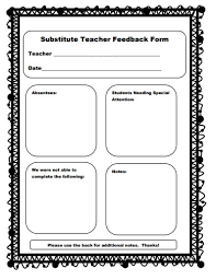 6 Substitute Teacher Feedback Form Templates In Pdf Free
