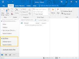 access archived emails in outlook