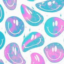 blue smiley faces fabric wallpaper and