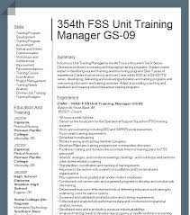 354th fss unit training manager gs 09