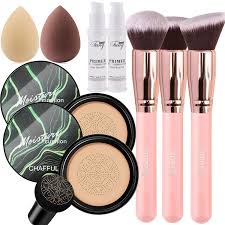 mushroom makeup sponge and powder brush