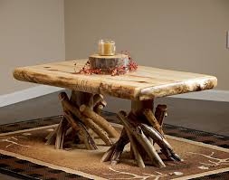 Rustic Hand Led Aspen Log Coffee Table