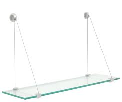 crane floating clear glass shelf