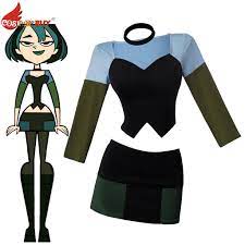 Animation Total Drama Island Gwen Cosplay Costume ,Long Sleeve Top + Skirt  ,Adult Students Christmas Halloween Carnival Outfit