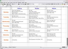Chore Chart Template Excel Chore Charts Creative