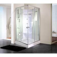 Lavish 35 1 2 In X 35 1 2 In X 82 In Corner Drain Corner Shower Stall Kit In White With Easy Fit Drain