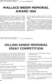 gillian sands memorial essay competition legal information captcha
