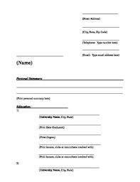 A Fill In The Blank Resume Template