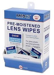 medca lens cleaning wipes pre moistened
