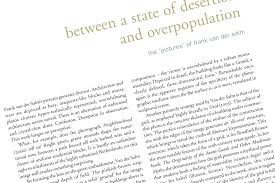 between a state of desertion and overpopulation by liesbeth loading