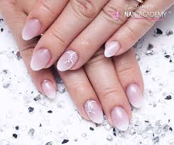 acrylic almond shape french ombre nails