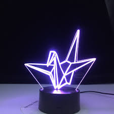 3d Flying Paper Crane 7 Colors Changing 3d Night Lights Led Aa Battery Powered Night Light Home Bedroom Lamp Decoration Xmas Led Night Lights Aliexpress