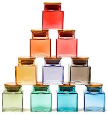 Ezoware 10 Bottles Colorful Glass Jar